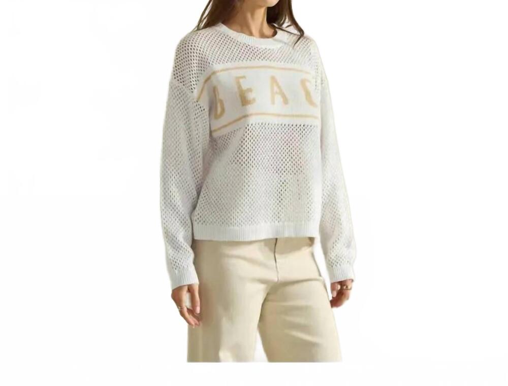 NEW ABLE lightweight beach sweater in ivory/taupe